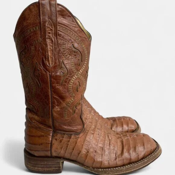 El Herrado Alligator Crocodile Western Cowboy Boots 9.5 - Picture 2 of 13